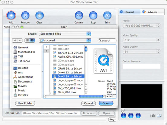 Convert AVI to iPod MP4 Mac