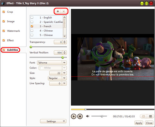 Add and adjust subtitle to video