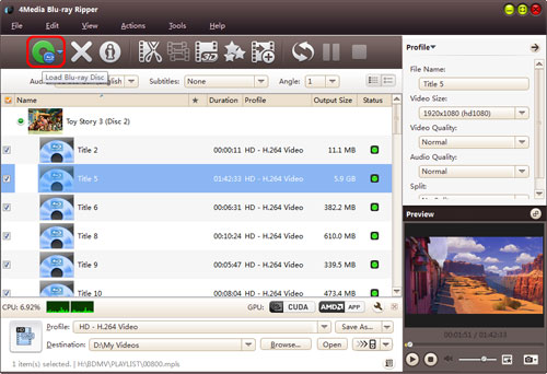 Convert Blu-ray to DivX format