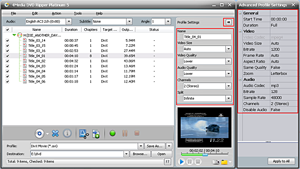Convert DVD to AVI format