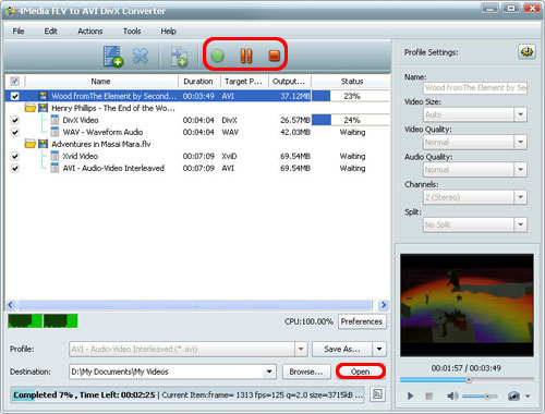 Convert FLV to DivX