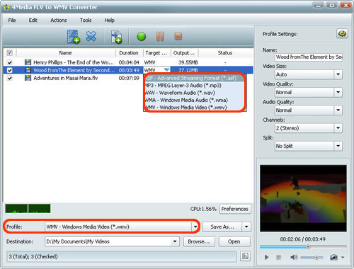 FLV to WMV Converter Tool