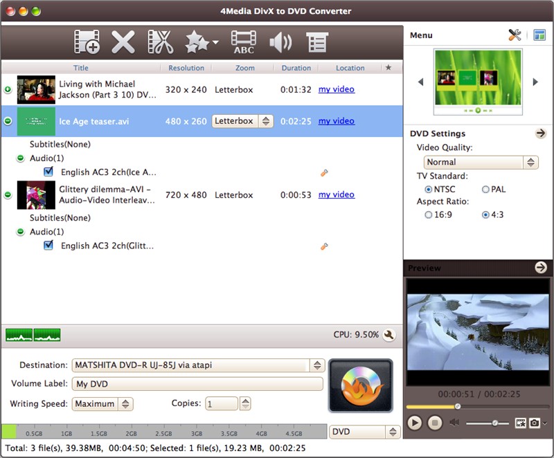 4Media DivX to DVD Converter for Mac