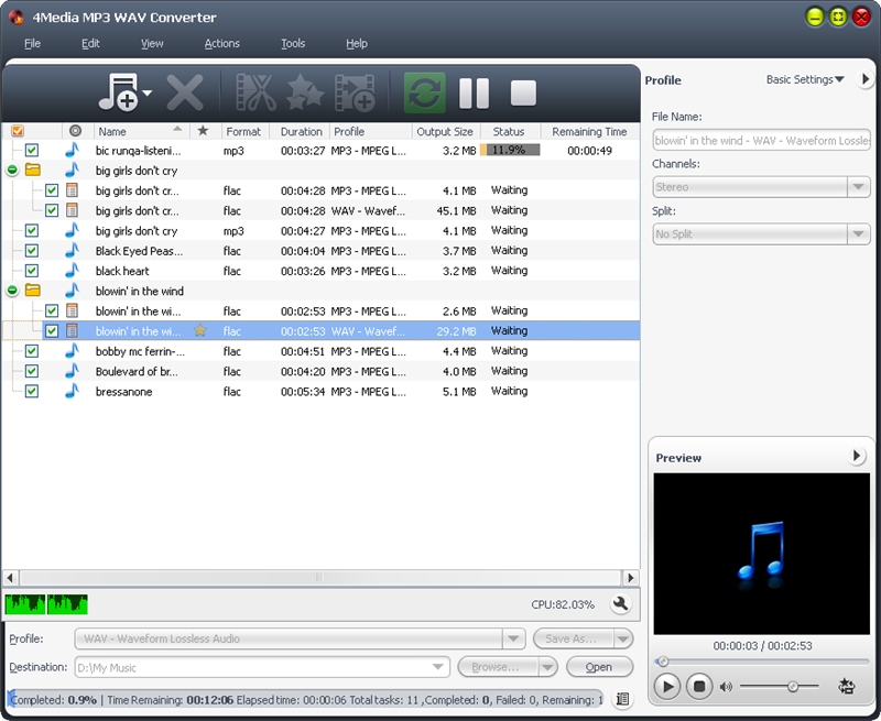 4Media MP3 WAV Converter Screenshot